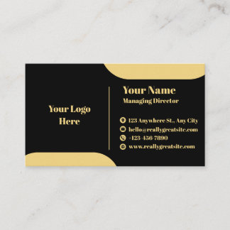Carte De Visite Black and Gold Modern Executive Business Card Temp