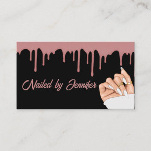 Carte De Visite Black and Rose Gold Nail Tech