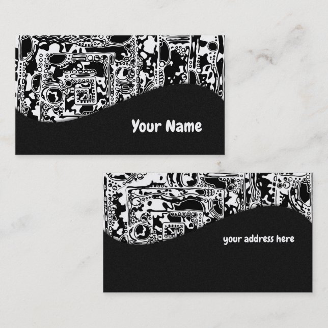 Carte De Visite Black and White Geometric Art 25 (Devant / Derrière)