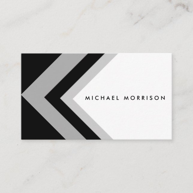 Carte De Visite Black assemblée arrow geometric minimal modern (Devant)