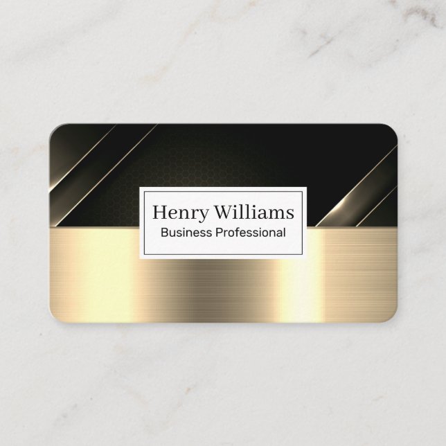 Carte De Visite Black Carbon Fiber | Gold Metallic Brushed (Devant)