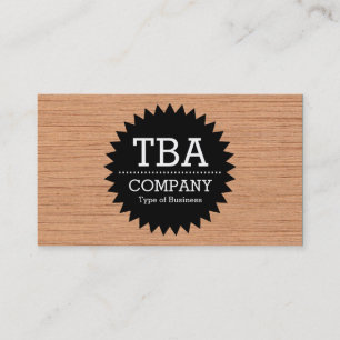 Carte De Visite Black Circle Star v2 - Wood 06