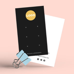 Carte De Visite Black Custom Ajouter Logo 6 Trous Écran d'oreille