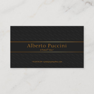 Carte De Visite Black Elegance Cubes Gold Line Banner Chauffeur