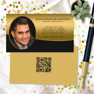 Carte De Visite Black Gold Professional Photo personnalisée Code Q