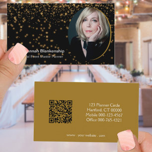 Carte De Visite Black Gold Professional Photo personnalisée Code Q