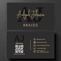 Black Gold QR Code Braids Hair Stylliste