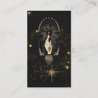 Carte De Visite *~* Black Gold Rays Mystic Hand Snake Stars