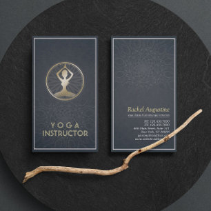Carte De Visite Black Gold Yoga Méditation Pose Symbole ZEN Mandal