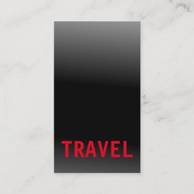 Carte De Visite Black Grey Red Travel Agent Professionnel (Devant)