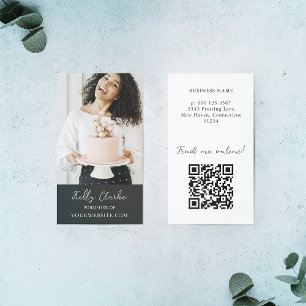Carte De Visite Black Influencer Contenu Créateur Photo QR Code