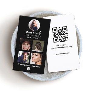 Carte De Visite Black Instagram Photo Social Media, Suivez-Nous