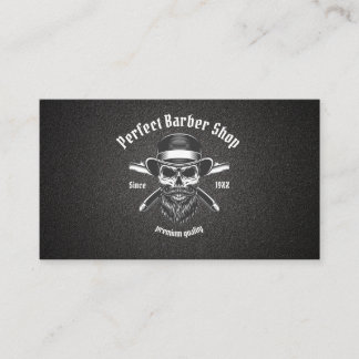 Carte De Visite Black Metal Beard Moderne Élégant Barber Salon
