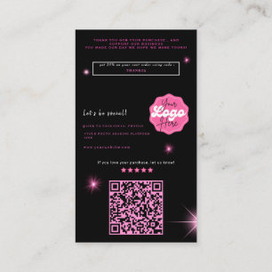 Carte De Visite Black Modern rose parties scintillant commander me