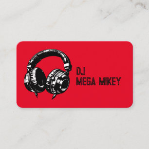 Carte De Visite Black Music Headphones Dance DJ Anniversaire