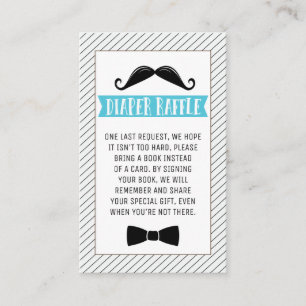 Carte De Visite Black Mustache Little Man Demande de livre