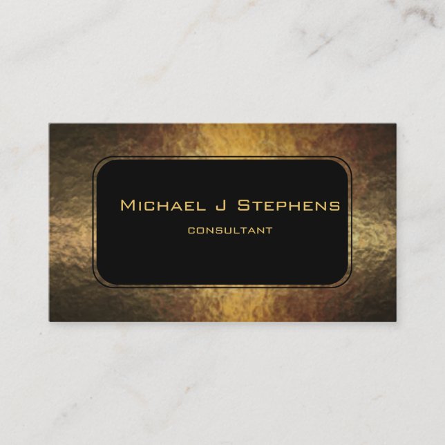 Carte De Visite Black on Hammered Gold  Business Card (Devant)