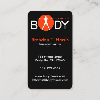 Carte De Visite Black Personal Trainer Corps Madness Vertical