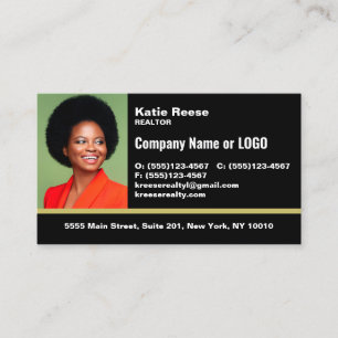 Carte De Visite Black Professional Ajouter un logo photo - Police