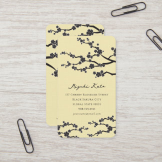 Carte De Visite Black Sakura Cerry Fleurs Fleurs Fleurs Oriental Z