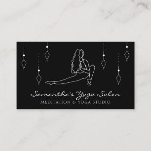 Carte De Visite Black Secret Geometry Yoga Pilates Fitness Gym