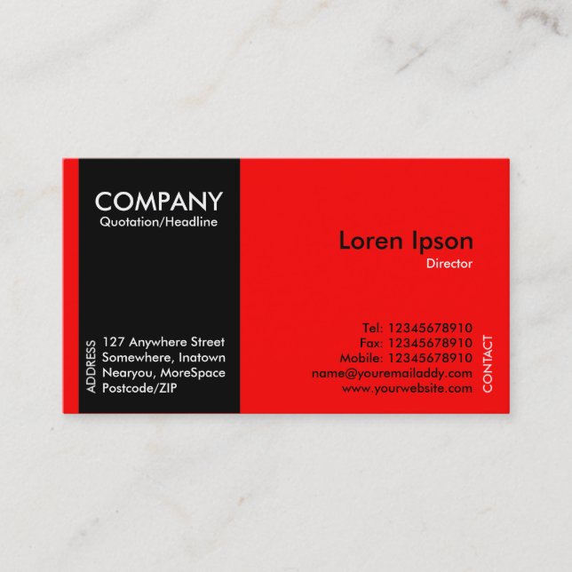 Carte De Visite Black SideBand - Rouge (FF0000) (Devant)