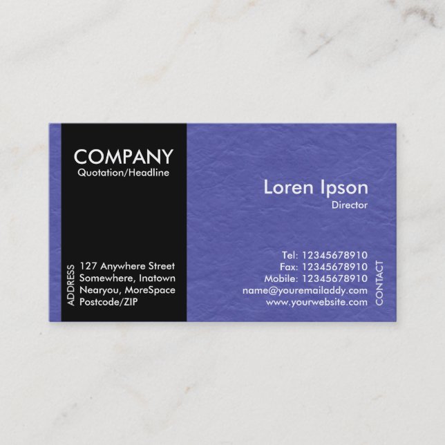 Carte De Visite Black SideBand - Texture de papier bleu (Devant)