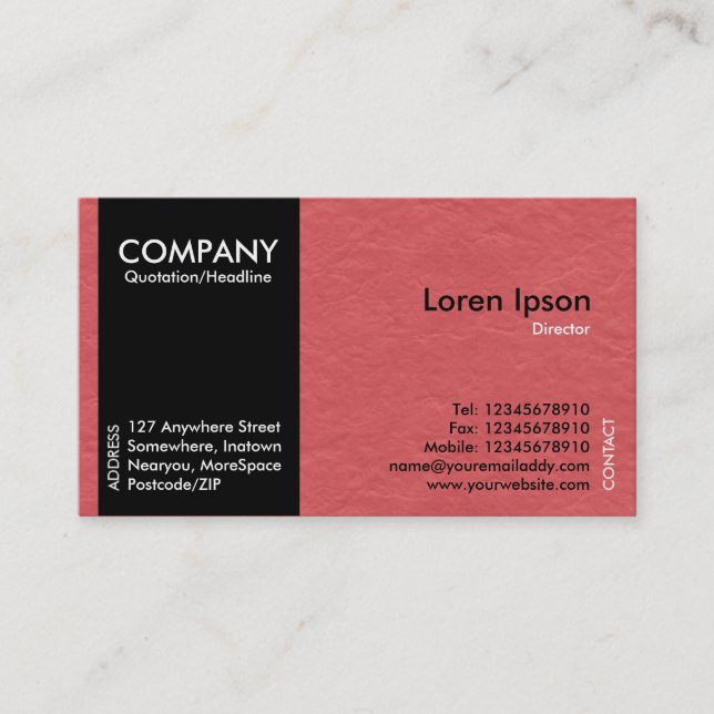 Carte De Visite Black SideBand - Texture de papier rouge (Devant)