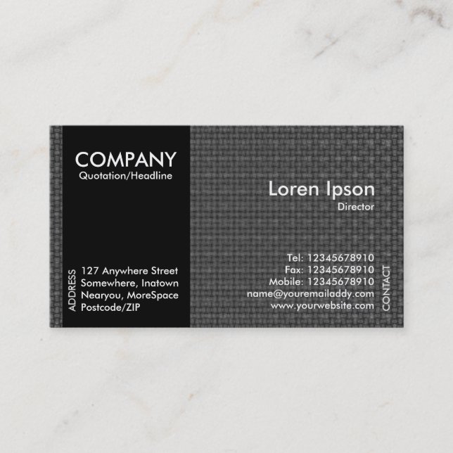 Carte De Visite Black SideBand - Texture de tissu gris (Devant)