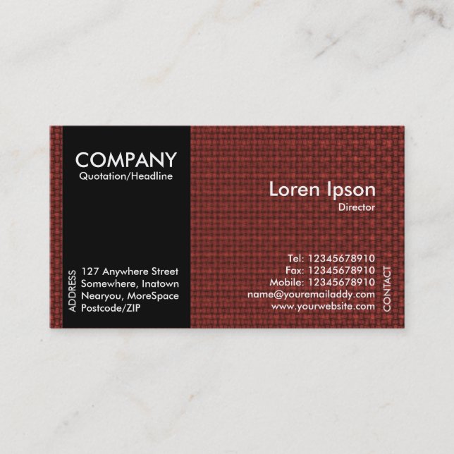 Carte De Visite Black SideBand - Texture de tissu rouge (Devant)