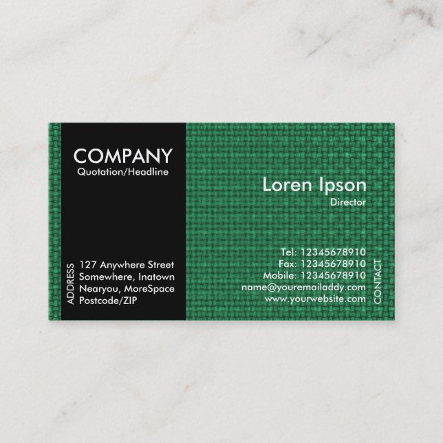 Carte De Visite Black SideBand - Texture de tissu vert (Devant)