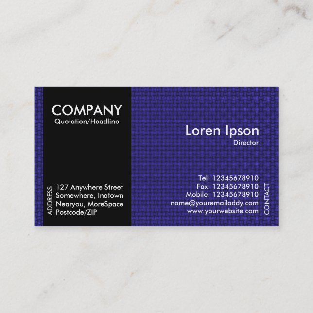 Carte De Visite Black SideBand - Texture en tissu bleu profond (Devant)
