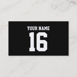Carte De Visite Black Sporty Team Jersey
