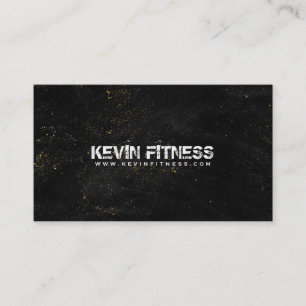 Carte De Visite Black Texture Gold Sparkles Fitness Design