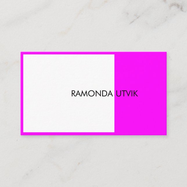 Carte De Visite Black White Magenta Elegant Moderne (Devant)
