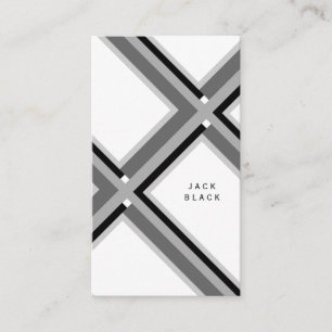 Carte De Visite Black white professional elegant geometric lines  