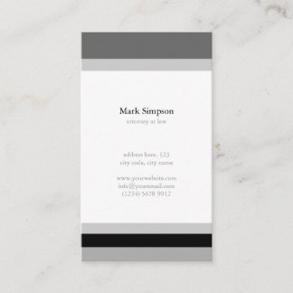Carte De Visite Black white stripes elegant masculine card minimal