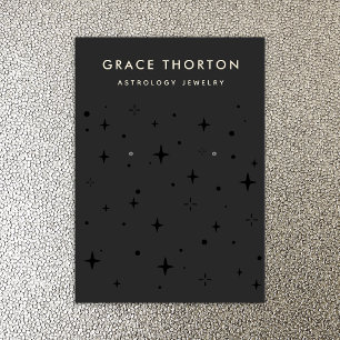 Carte De Visite Black Zodiac Celestial Star Elevage Bijoux Busine