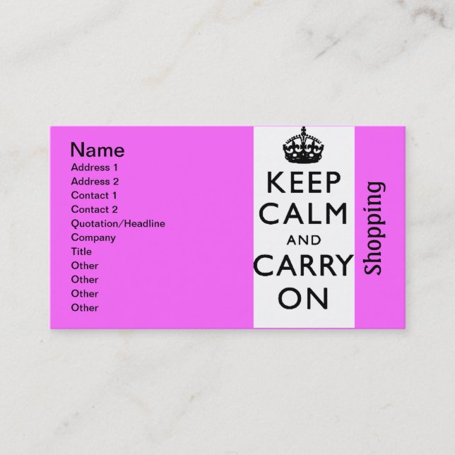 Carte De Visite blackandwhite201 - shopping (Devant)