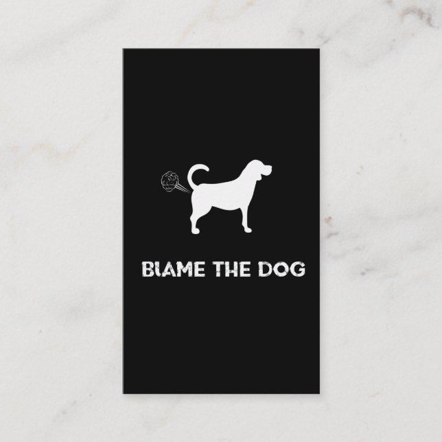 Carte De Visite Blame The Dog - Farted Funny Fart Blagues de chien (Devant)
