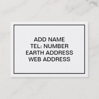 Carte De Visite Blanc avec cadre noir