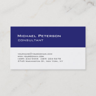 Carte de visite blanc bleu de minuit de consultant