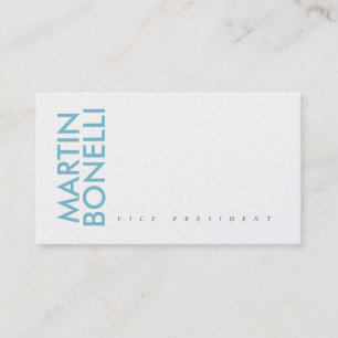 Carte De Visite Blanc Bleu Minimaliste Luxe Perle