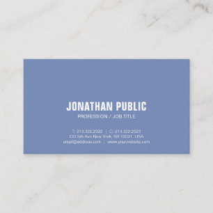 Carte De Visite Blanc bleu moderne minimaliste Plaque professionne