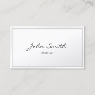 Carte de visite blanc chic d'architecte de