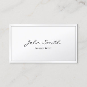 Carte de visite blanc chic de maquillage de