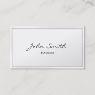 Carte de visite blanc chic d'esthéticien de