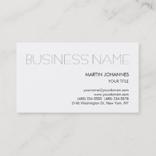 Carte de visite blanc chic professionnel tendance