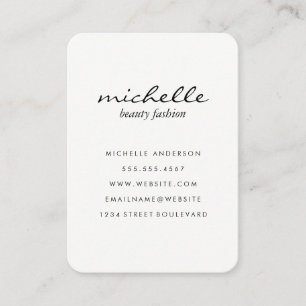 Carte De Visite Blanc clair minimaliste avec texte cursif
