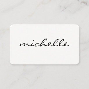 Carte De Visite Blanc clair minimaliste avec texte cursif